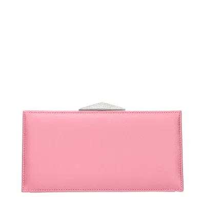 Jimmy Choo Pink Satin Clutch Women's Bag