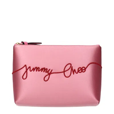 Jimmy Choo Pink Satin Clutch Women's Bag