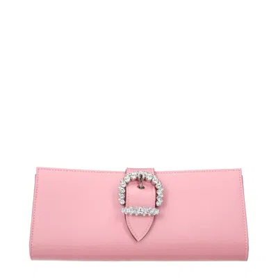 Jimmy Choo Pink Satin Clutch Women's Bag