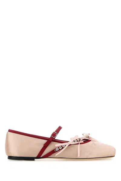 JIMMY CHOO JIMMY CHOO PINK SATIN LOLI BALLERINAS