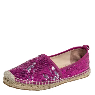 Jimmy Choo Pink Sequin Espadrille Flats