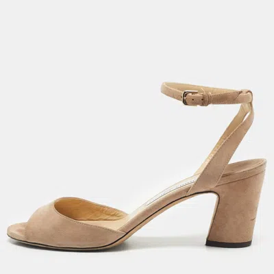 Pre-owned Jimmy Choo Pink Suede Miranda Sandals Size 39.5