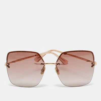 Pre-owned Jimmy Choo Pink/rose Gold Tavi/n/s Ddb3x Square Sunglasses