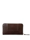 Jimmy Choo Pippa Crocodile-effect Zip-around Wallet In Brown