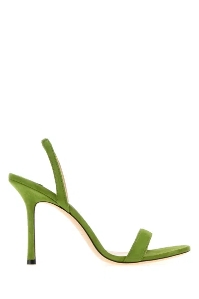 Jimmy Choo Pistachio Green Suede Jenn Sandals