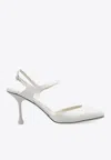 Jimmy Choo Pixie 80 Satin Décolleté In White