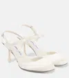 Jimmy Choo Pixie 80 Satin Pumps In White