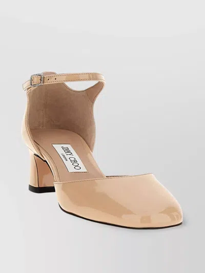 Jimmy Choo 'pixie' Square Toe Block Heel Pumps In Brown
