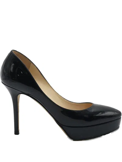 Pre-owned Jimmy Choo Platform Patent-leather Pumps In Blue