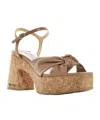 Jimmy Choo Heloise Wedge 95 Platform Sandals In Nappa Leather In Brown