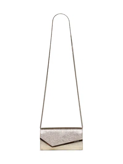 Jimmy Choo Emmie Metallic-effect Chain-strap Clutch Bag
