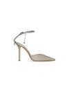 Jimmy Choo Platinum Glitter Saeda 100 Pumps