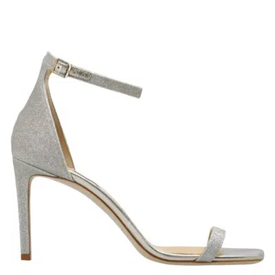 Jimmy Choo Platinum Ice Alva 85 Glitter Sandals In Multi