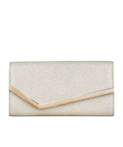 Jimmy Choo Platinum Ice Dusty Glitter Clutch Bag