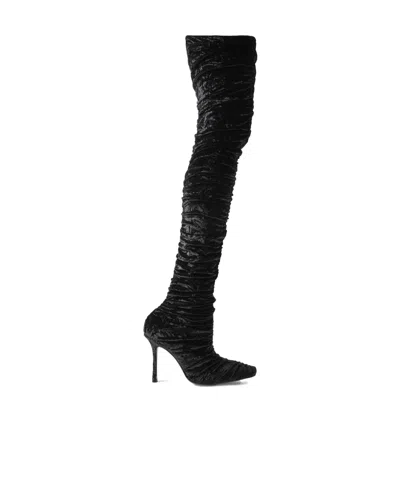 Jimmy Choo Pleated Boots In Black
