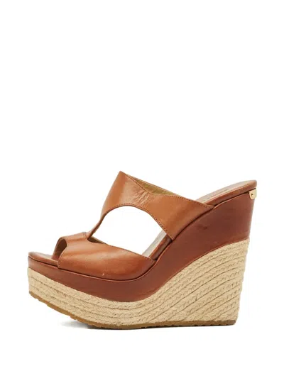 Pre-owned Jimmy Choo Pledge Espadrilles In Brown