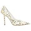 Jimmy Choo Poggy Graphics Pearl Leather Pumps In White