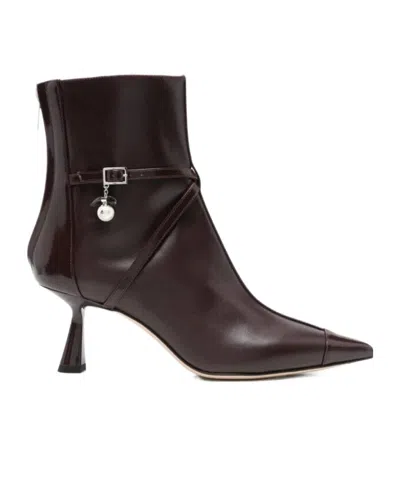 Jimmy Choo Pointed Ankle Boots In Brown