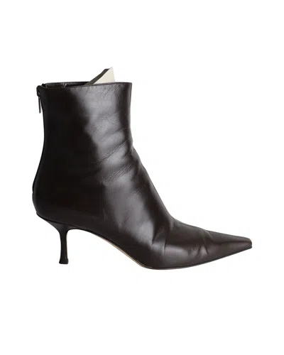Jimmy Choo Pointed Ankle Boots In Black Leather