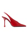 Jimmy Choo Isa 95 Leather Slingback Pumps In Red