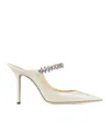 Jimmy Choo Lizard-embossed Leather Bing Mules Women In White