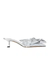 Jimmy Choo Staz Silver Shoe Tac Bow Destal 5cm In White