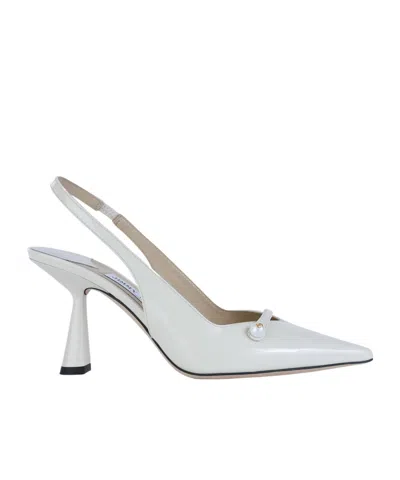 Jimmy Choo Pointed High Heel Sandals In White