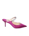 Jimmy Choo Pointed High-heeled Muller Shoes In Pink