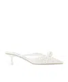Jimmy Choo 50mm Sana Pearl-embellished Pointed-toe Mules In White