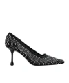 Jimmy Choo Ixia 95 Mesh Dã©colletã© In Black