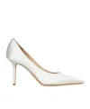 Jimmy Choo Women Ivory Satin Love 85 Pumps In White