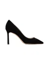 Jimmy Choo Logo Pointed High Heels In Black
