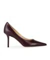 Jimmy Choo Woman Pumps Burgundy Size 6.5 Leather In Red