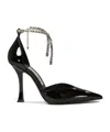 Jimmy Choo Stevie 100 Crystal-embellished Pumps In Patent Leather In Black