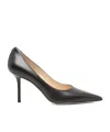 Jimmy Choo Romy Patent Pointed-toe 85mm Pumps In Brown