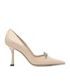 Jimmy Choo 90mm Belinda Crystal-embellished Pumps In Gold
