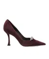 Jimmy Choo 90mm Crystal-embellished Pointed-toe Pumps In Burgundy