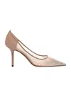 Jimmy Choo Love 85mm Crystal-embellished Pumps In Nude