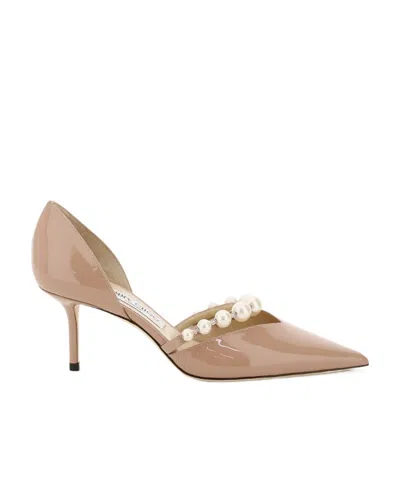 Jimmy Choo Nude Patent Leather Aurelie 65 Pumps In Pink