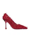 Jimmy Choo Ixia 80 Tinsel Pumps In Red