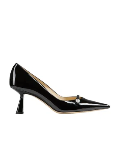 JIMMY CHOO POINTED LOGO HEELS