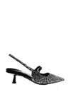 Jimmy Choo Sparkling 45mm Pointed Toe Slingback Pumps In Grey