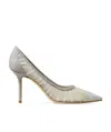 Jimmy Choo Love 85 Metallic Glitter Pumps In Nude