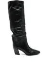 Jimmy Choo Hart 60 High Heels Boots In Black Leather In Black