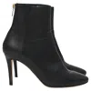 Jimmy Choo Pointed Toe High-heeled Ankle Boots In Black Calfskin Leather In Black