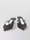 Jimmy Choo Pointed Toe Kitten Heel Sandals With Pearl Embellishment