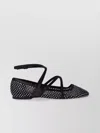 Jimmy Choo Pointed Toe Mesh Studded Ballerina Shoes