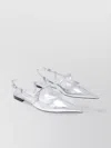 Jimmy Choo Pointed Toe Metallic Leather Sling Back Ballerina