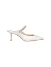 Jimmy Choo Pointed-toe Mule With Mid-height Stiletto Heel In White
