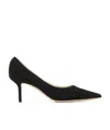 Jimmy Choo Romy 85 Coffee Tonal Suede Pumps In Black